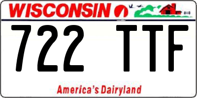 WI license plate 722TTF