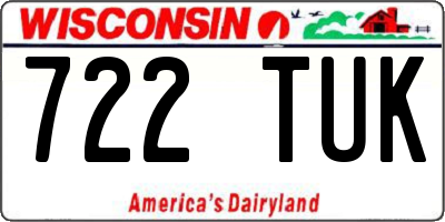 WI license plate 722TUK