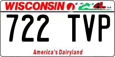 WI license plate 722TVP