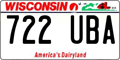 WI license plate 722UBA