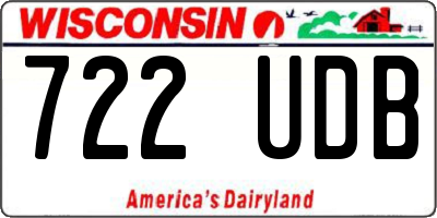 WI license plate 722UDB