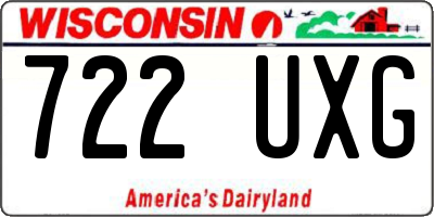 WI license plate 722UXG
