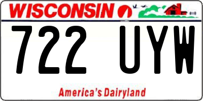 WI license plate 722UYW