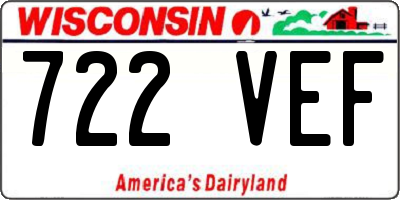 WI license plate 722VEF