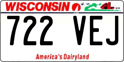 WI license plate 722VEJ