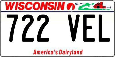 WI license plate 722VEL