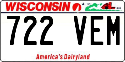 WI license plate 722VEM