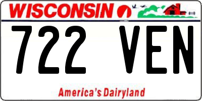 WI license plate 722VEN