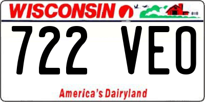 WI license plate 722VEO