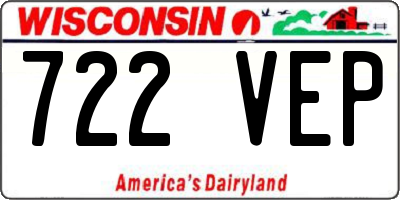 WI license plate 722VEP