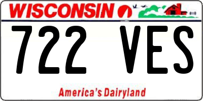WI license plate 722VES