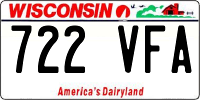 WI license plate 722VFA