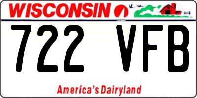 WI license plate 722VFB