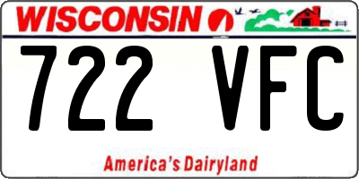 WI license plate 722VFC