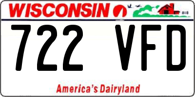 WI license plate 722VFD