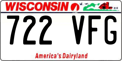 WI license plate 722VFG