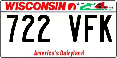 WI license plate 722VFK