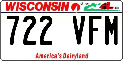 WI license plate 722VFM