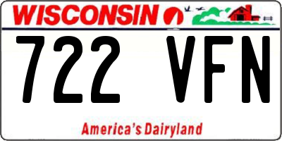 WI license plate 722VFN