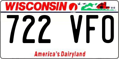 WI license plate 722VFO