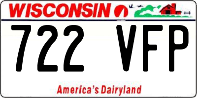 WI license plate 722VFP