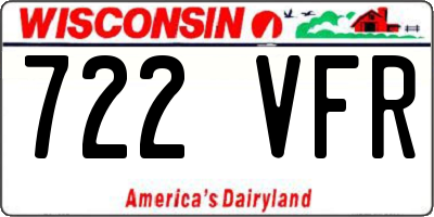 WI license plate 722VFR