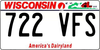 WI license plate 722VFS