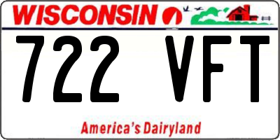 WI license plate 722VFT