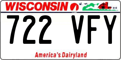 WI license plate 722VFY