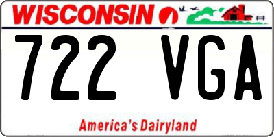 WI license plate 722VGA