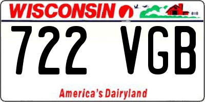 WI license plate 722VGB