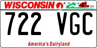 WI license plate 722VGC