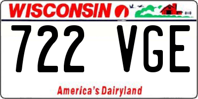 WI license plate 722VGE