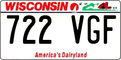 WI license plate 722VGF
