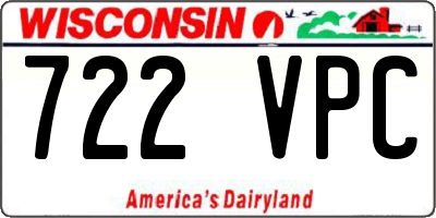 WI license plate 722VPC