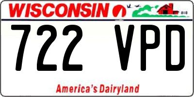 WI license plate 722VPD