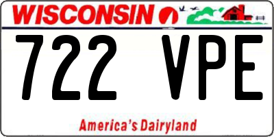 WI license plate 722VPE