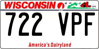WI license plate 722VPF