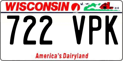 WI license plate 722VPK