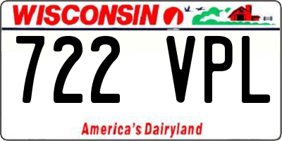 WI license plate 722VPL