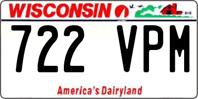 WI license plate 722VPM