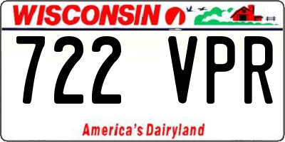 WI license plate 722VPR