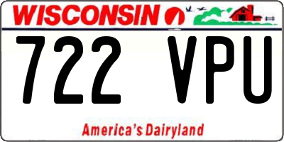 WI license plate 722VPU