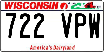 WI license plate 722VPW