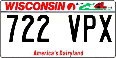 WI license plate 722VPX