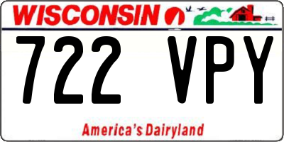 WI license plate 722VPY