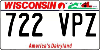 WI license plate 722VPZ