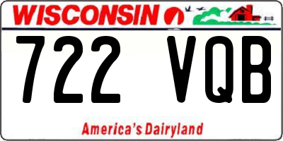WI license plate 722VQB