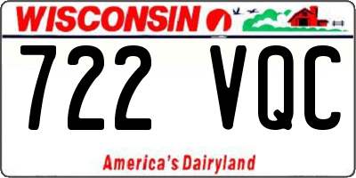 WI license plate 722VQC