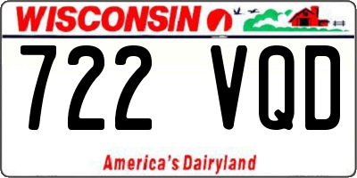 WI license plate 722VQD